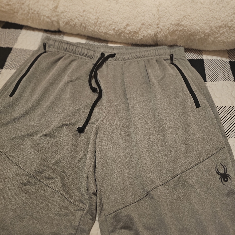 Spyder Gray Athletic Joggers with Black Drawstring